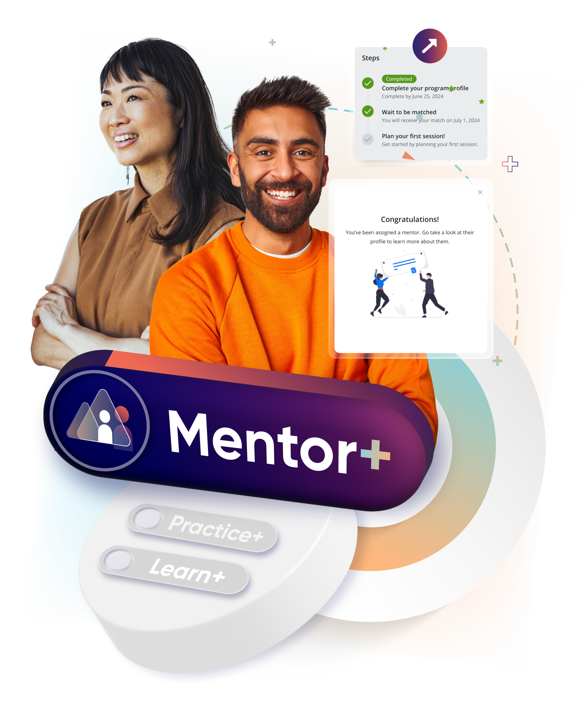 Mentor+ Graphic with Screenshots